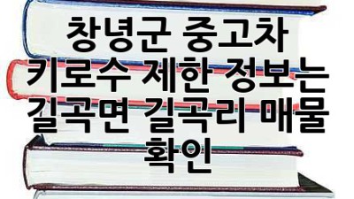 창녕군 중고차, 키로수 제한 정보는? 길곡면 길곡리 매물 확인!