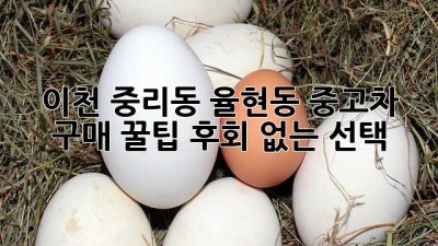 이천 중리동, 율현동 중고차 구매 꿀팁🍯: 후회 없는 선택!